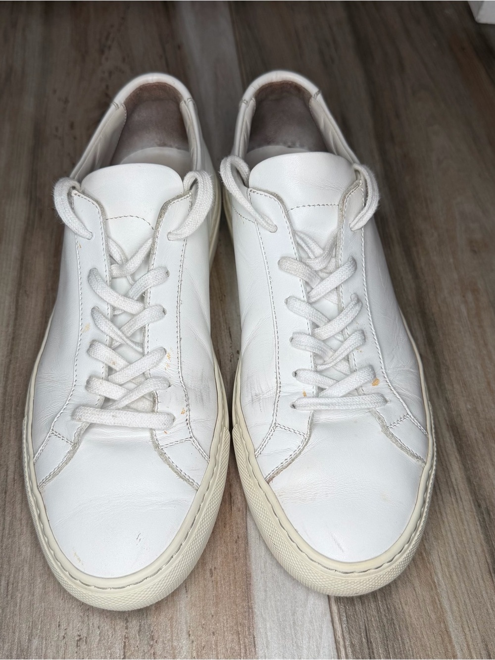 Woman by Common Projects Womens Leather Low Top Sneakers White US 8.5-9 / EU 39 - Picture 3 of 12